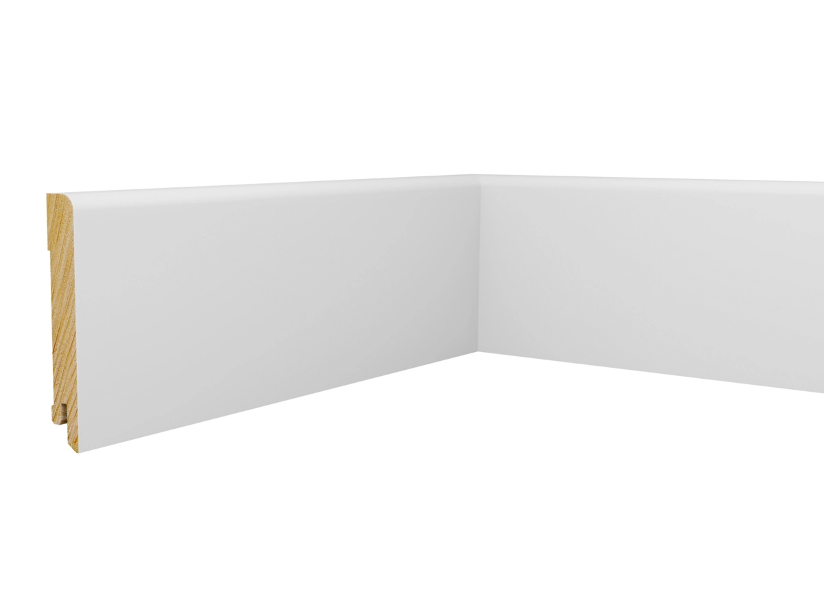 PRÓBKA 20 CM - Listwa przypodłogowa świerkowa 95x15 mm – biała Polyblend