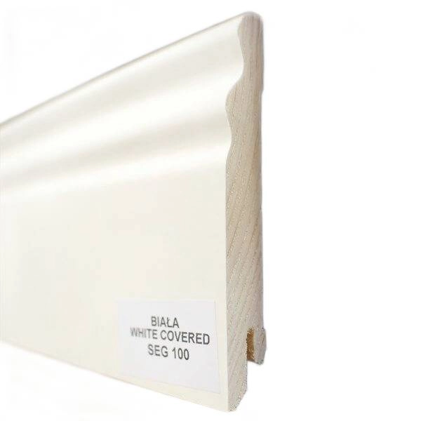 Listwa przypodłogowa SEG100 biała white covered (240 cm x 9,5cm x 1,4cm)