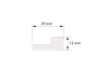 Prawe zakończenie L0101RTP białe wym. 200 x 2.9 x 1.2 cm, z PolyForce