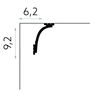PRÓBKA 20 cm - Listwa karniszowa Mardom Decor MD111 biała wym. 6.2 x 9.2 cm, z PolyForce
