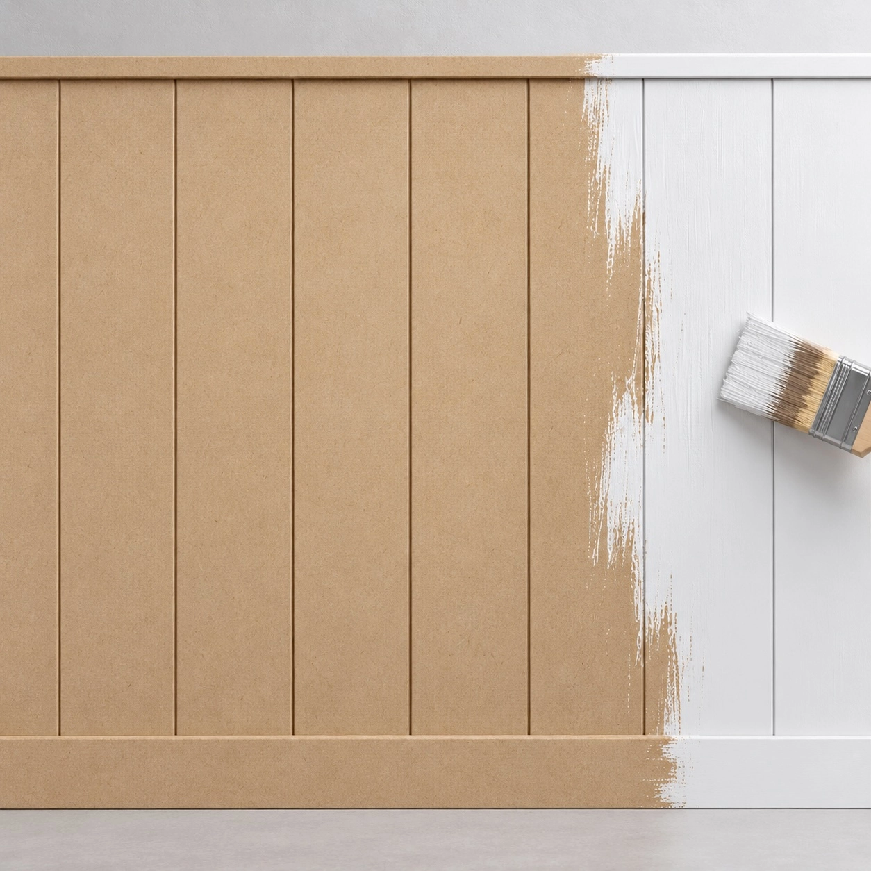 Boazeria ścienna LOFT MDF surowa do malowania - długość 200 cm, wysokość 118 cm
