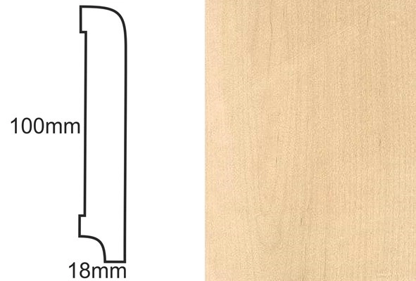 Listwa przypodłogowa fornirowana lakierowana CP100 R10 (240 cm x 10 cm x 1,8 cm) klon