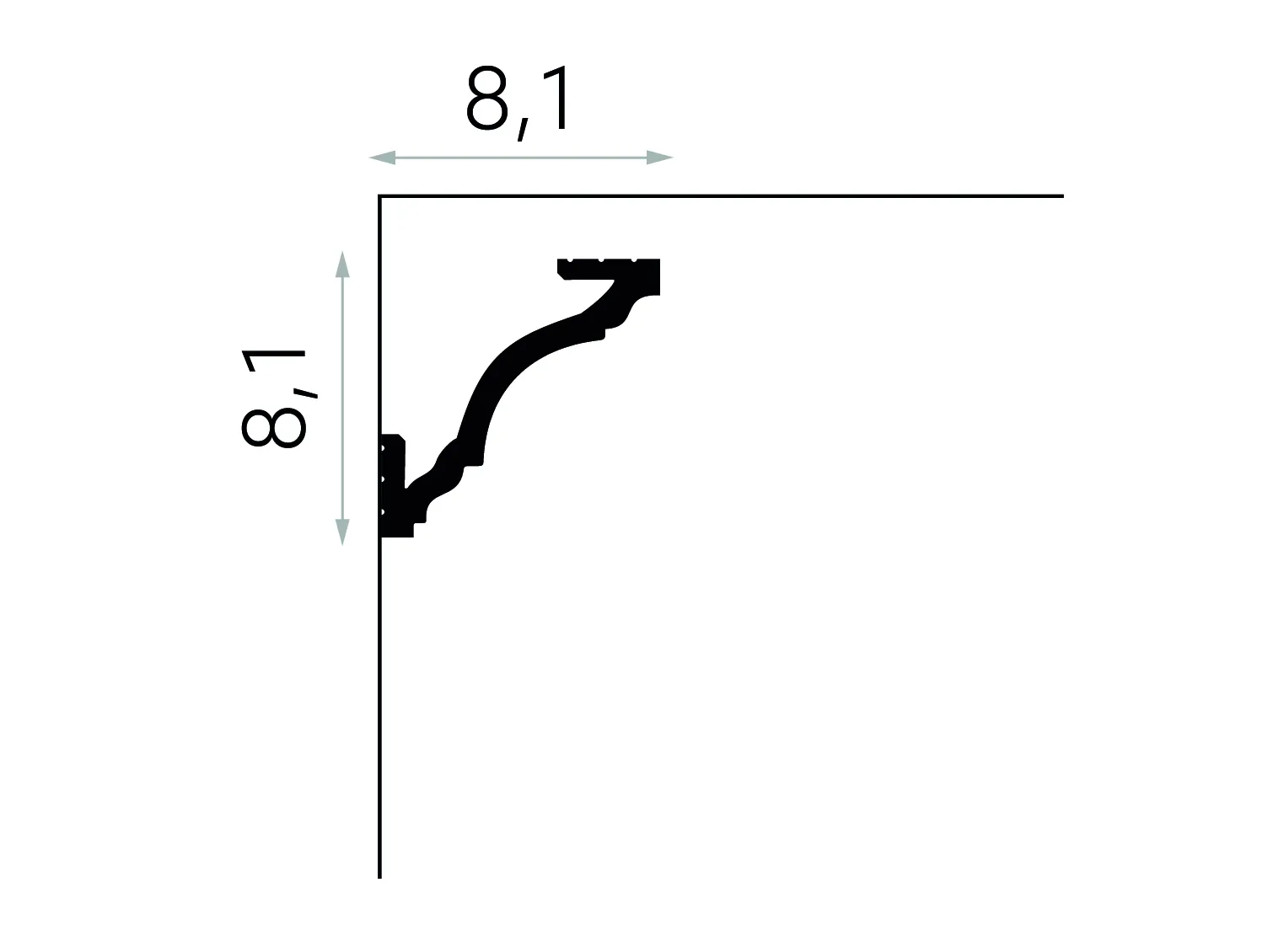 Listwa oświetleniowa MD213 biała wym. 200 x 8.1 x 8.1 cm, z PolyForce